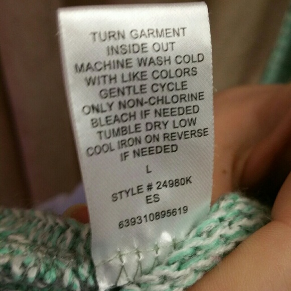 Knit Mint and Grey Cardigan - Picture 5 of 7